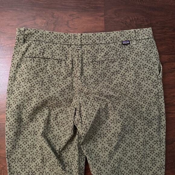 Patagonia green pattern ankle length pants size 10 - Picture 4 of 11
